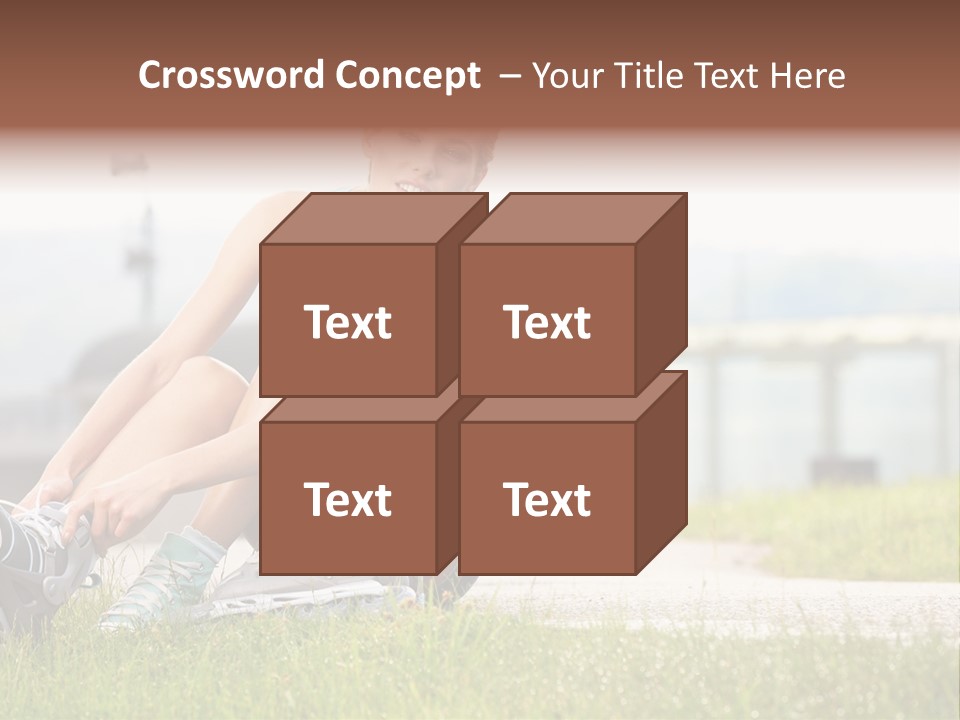 Woman Skating Rollerblade PowerPoint Template
