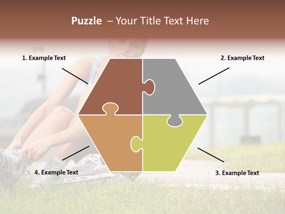 Woman Skating Rollerblade PowerPoint Template