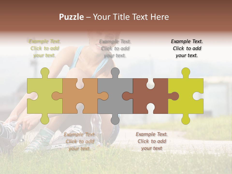 Woman Skating Rollerblade PowerPoint Template