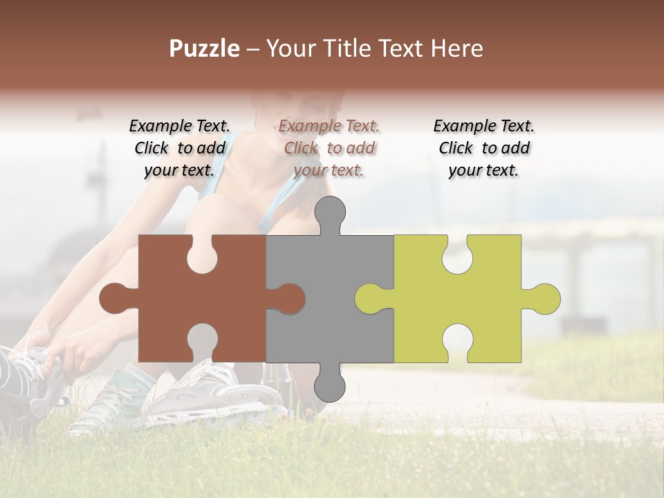 Woman Skating Rollerblade PowerPoint Template