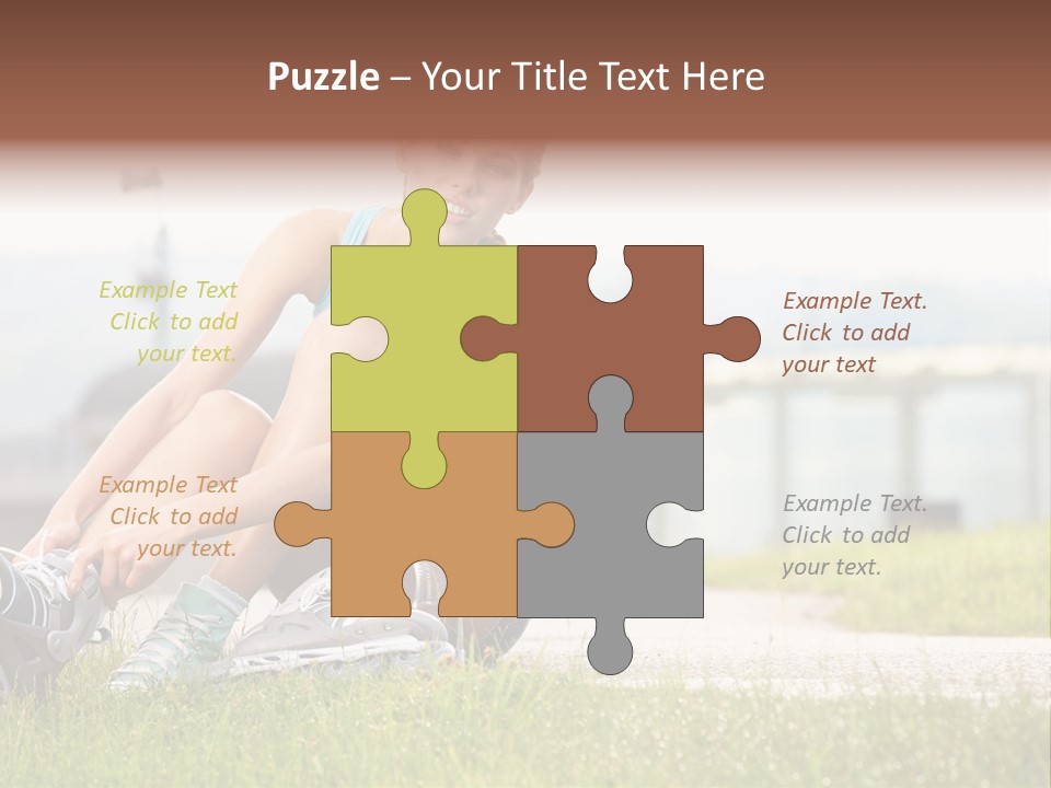 Woman Skating Rollerblade PowerPoint Template