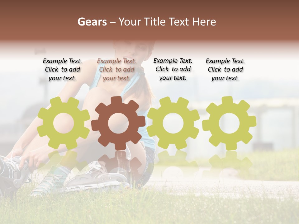Woman Skating Rollerblade PowerPoint Template