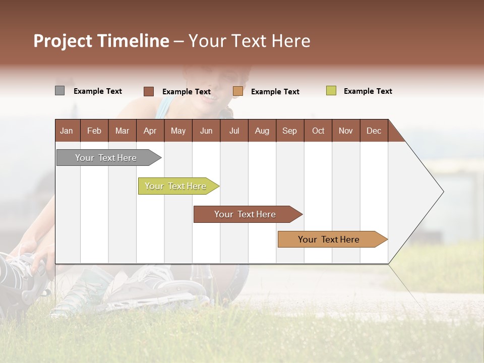 Woman Skating Rollerblade PowerPoint Template