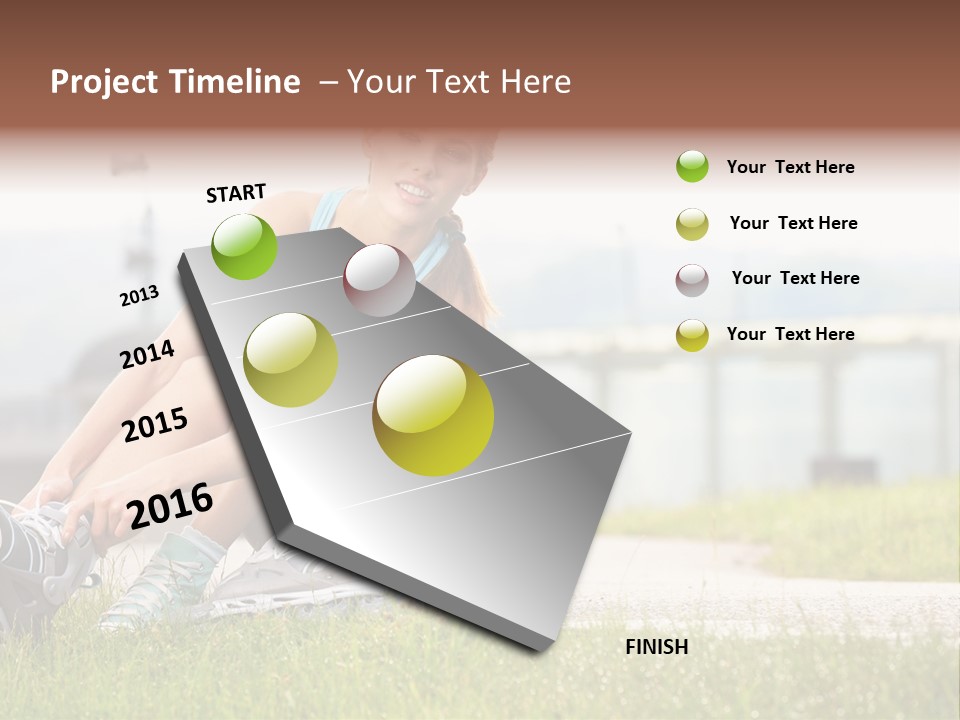 Woman Skating Rollerblade PowerPoint Template