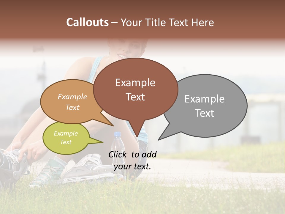 Woman Skating Rollerblade PowerPoint Template