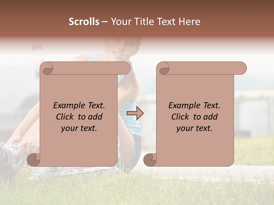 Woman Skating Rollerblade PowerPoint Template