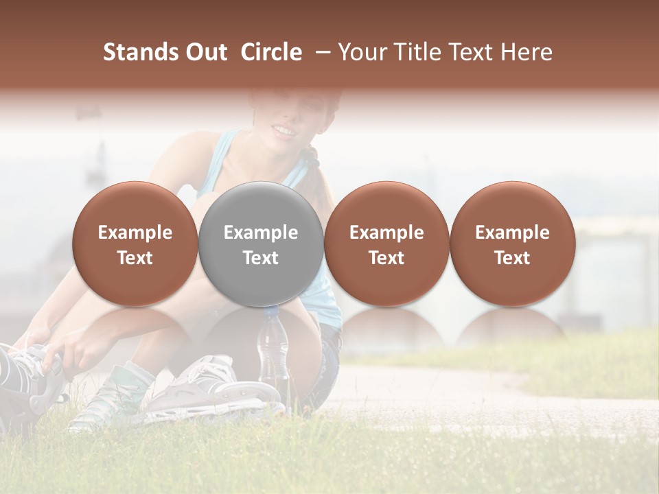 Woman Skating Rollerblade PowerPoint Template