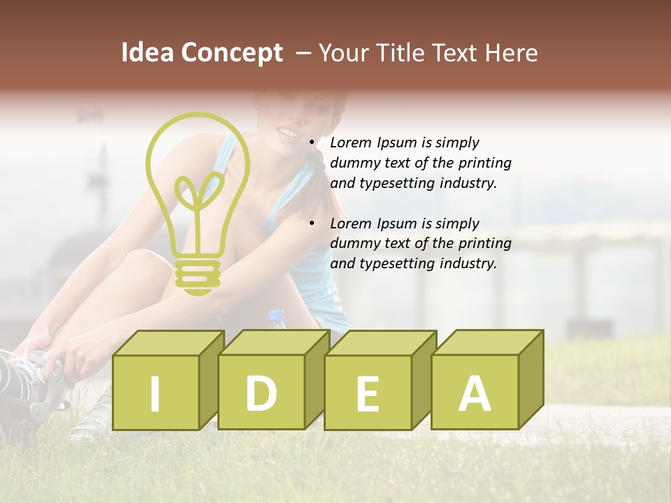 Woman Skating Rollerblade PowerPoint Template