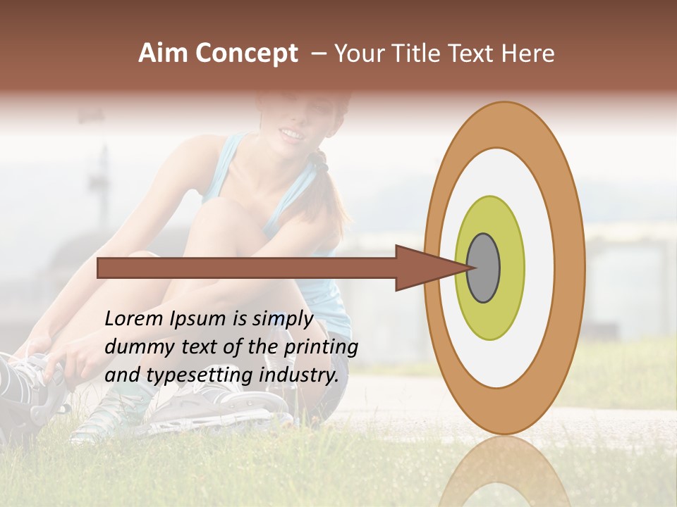 Woman Skating Rollerblade PowerPoint Template