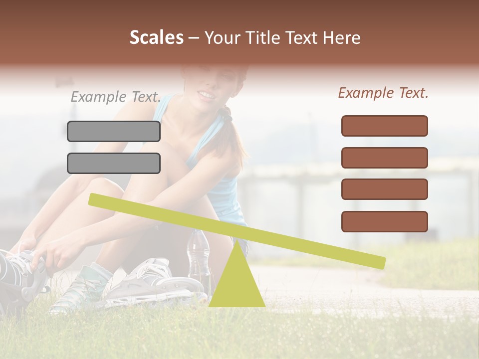 Woman Skating Rollerblade PowerPoint Template