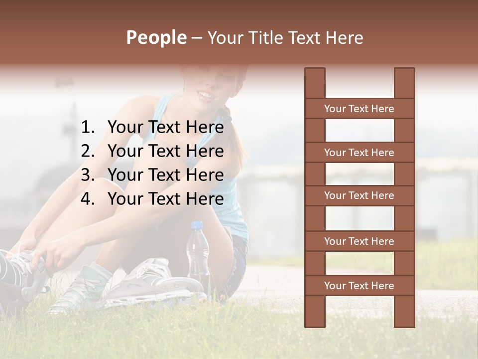 Woman Skating Rollerblade PowerPoint Template