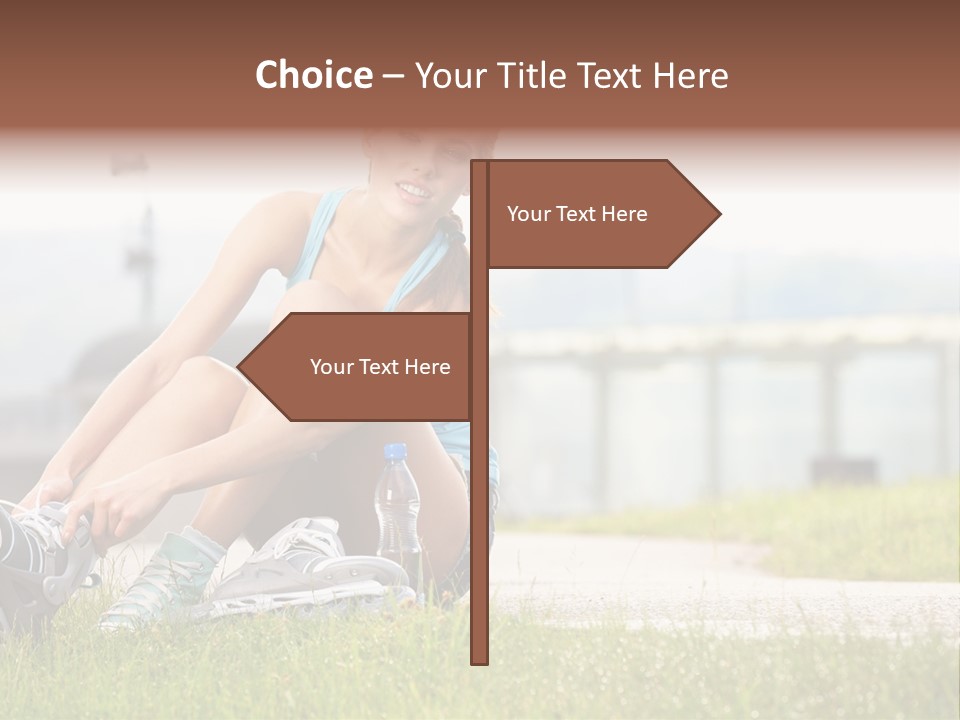 Woman Skating Rollerblade PowerPoint Template