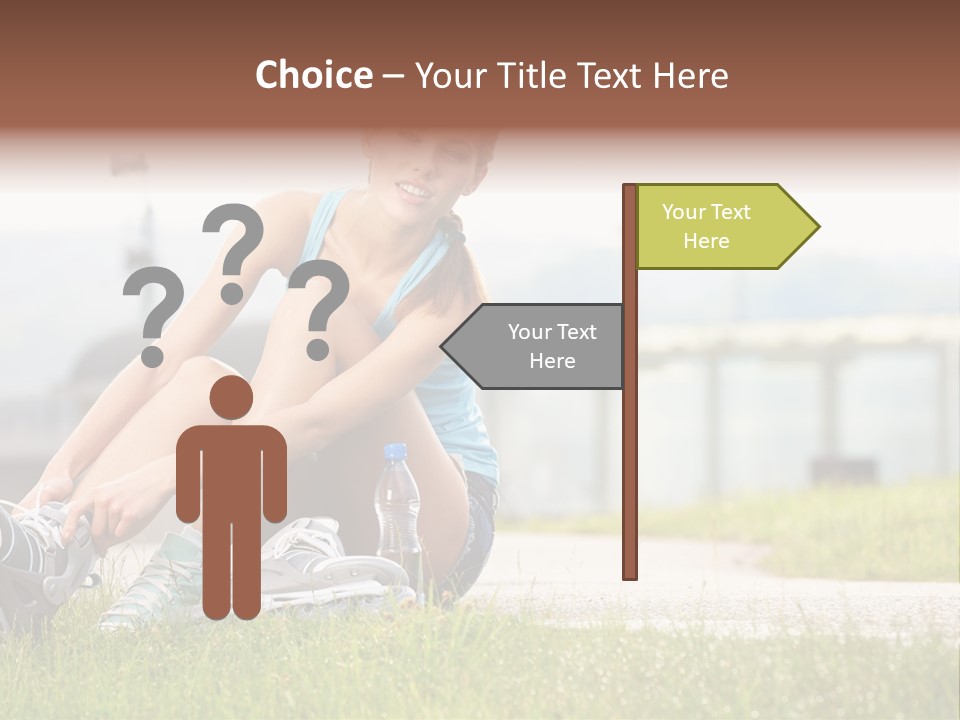 Woman Skating Rollerblade PowerPoint Template