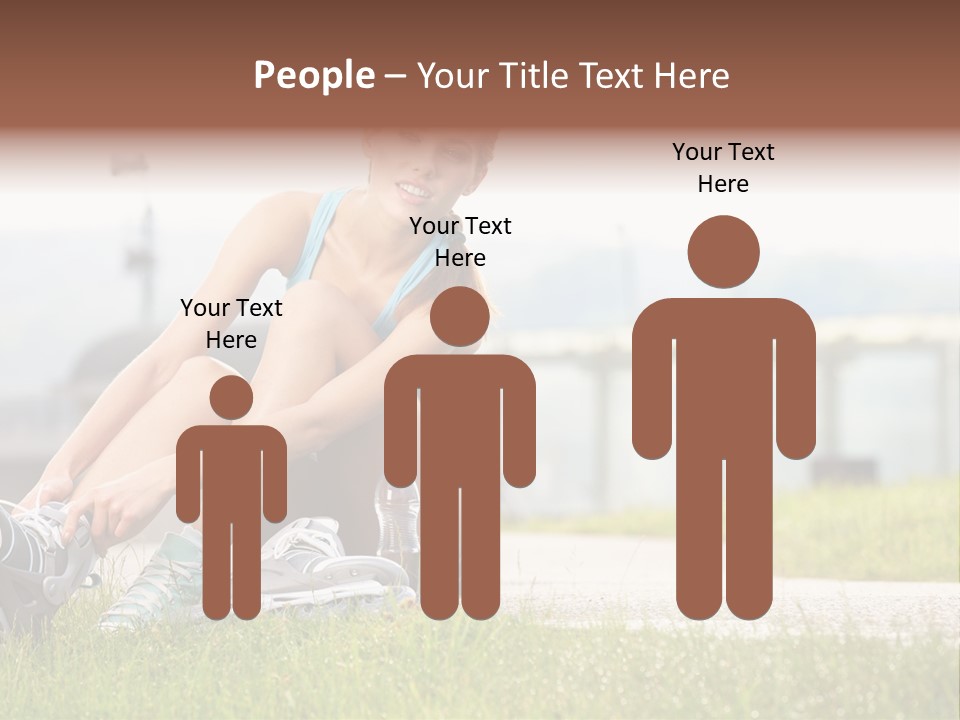 Woman Skating Rollerblade PowerPoint Template