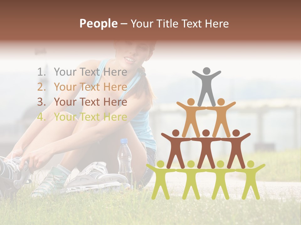 Woman Skating Rollerblade PowerPoint Template