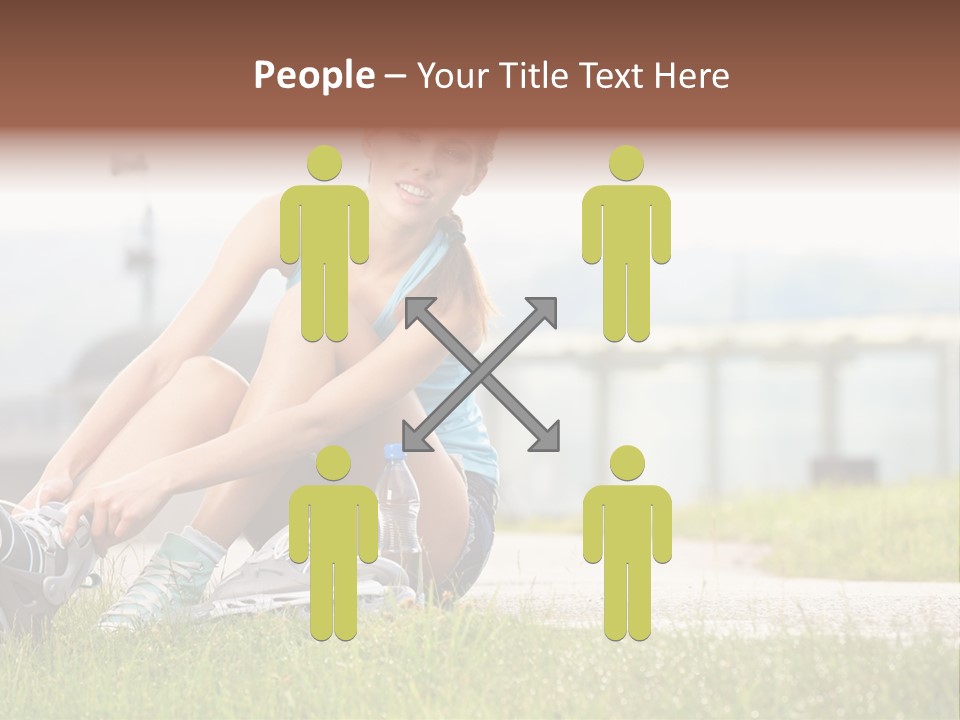Woman Skating Rollerblade PowerPoint Template