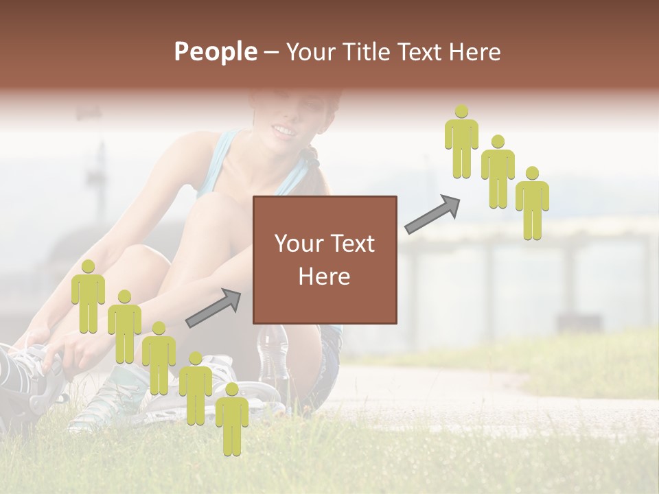 Woman Skating Rollerblade PowerPoint Template
