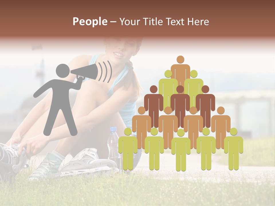 Woman Skating Rollerblade PowerPoint Template