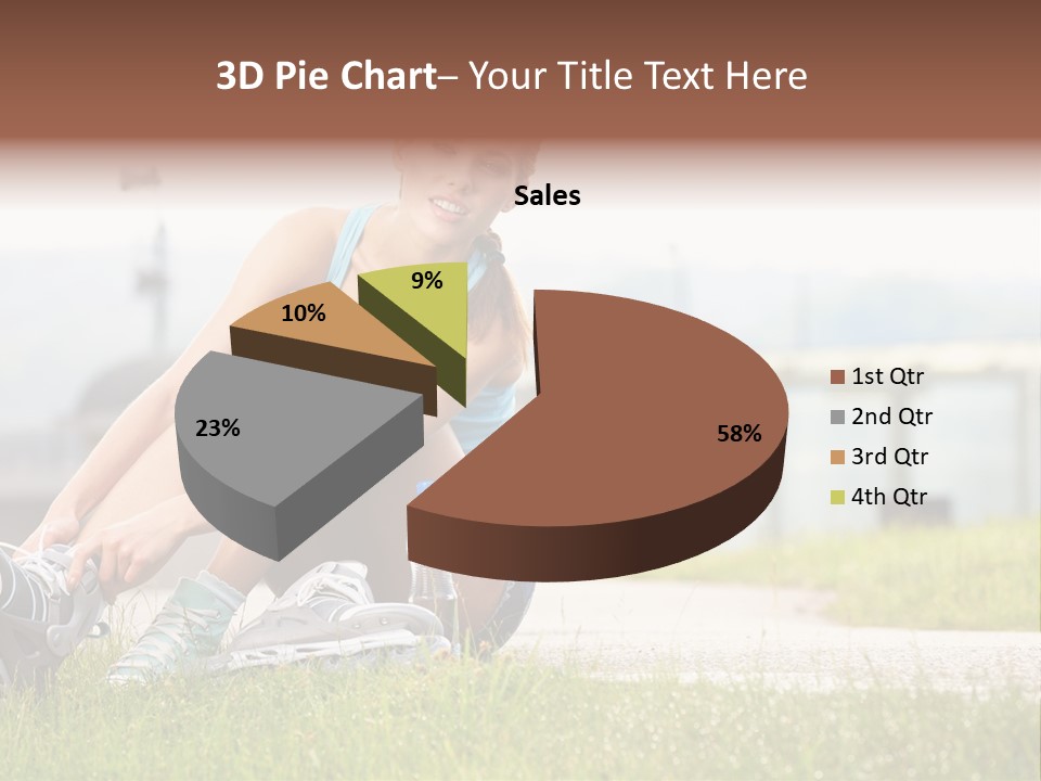 Woman Skating Rollerblade PowerPoint Template