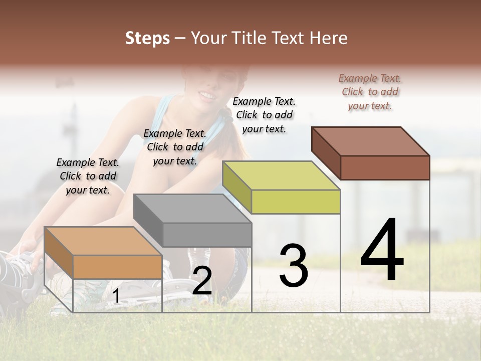 Woman Skating Rollerblade PowerPoint Template