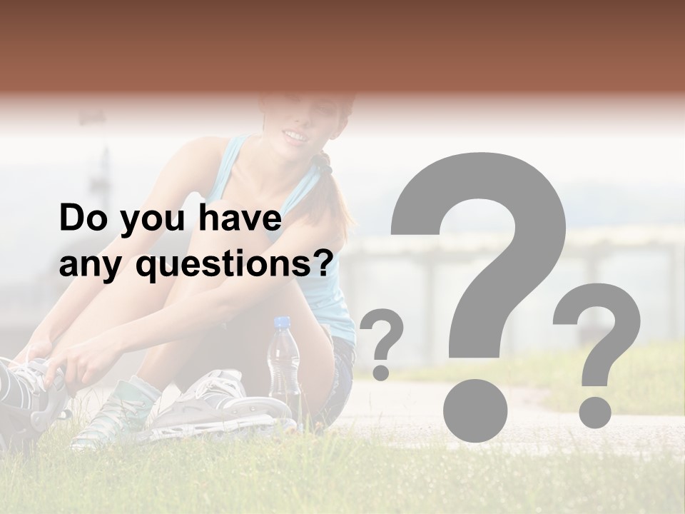 Woman Skating Rollerblade PowerPoint Template