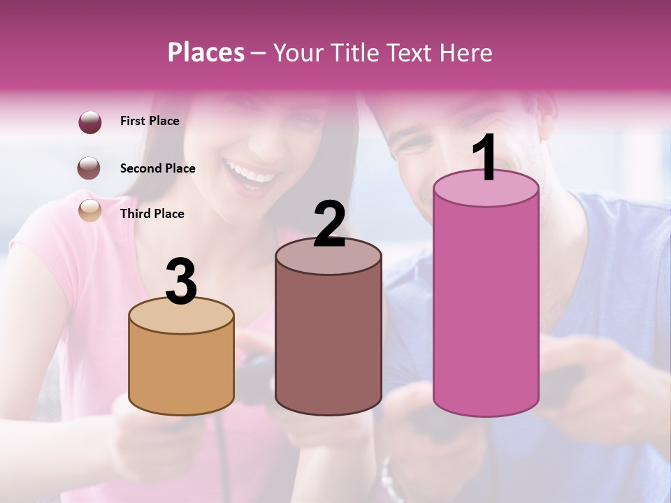 Game Joyful Woman PowerPoint Template