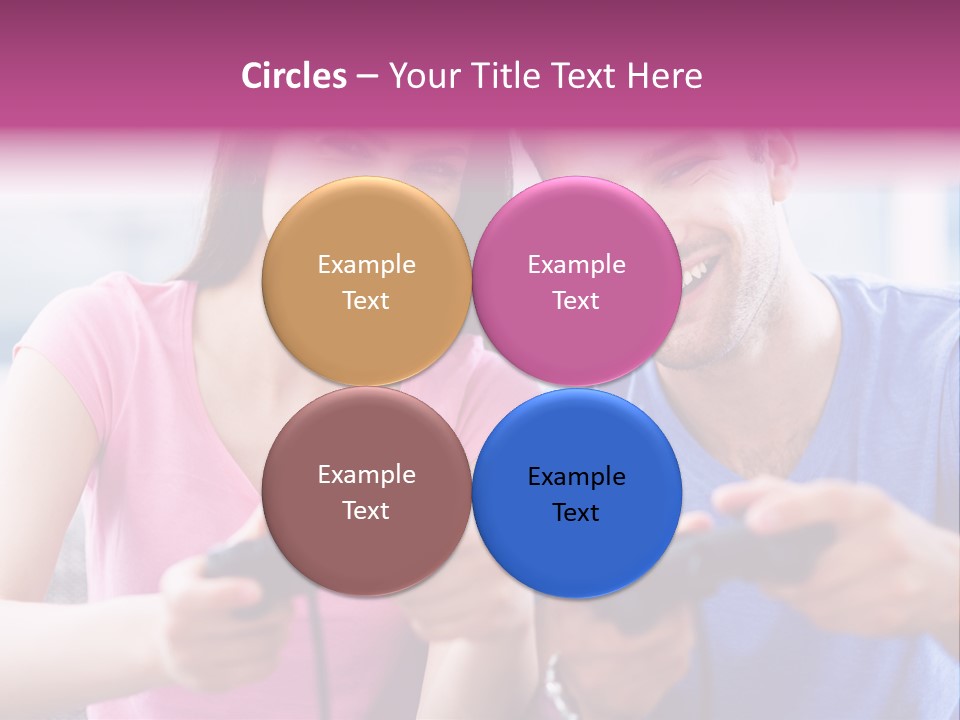 Game Joyful Woman PowerPoint Template