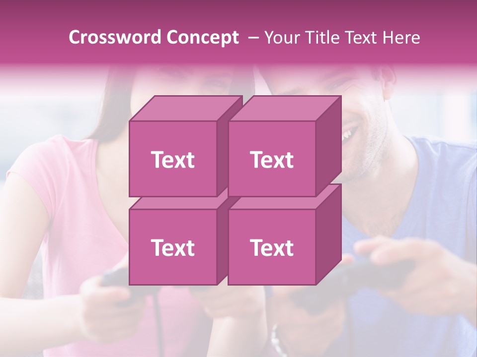 Game Joyful Woman PowerPoint Template