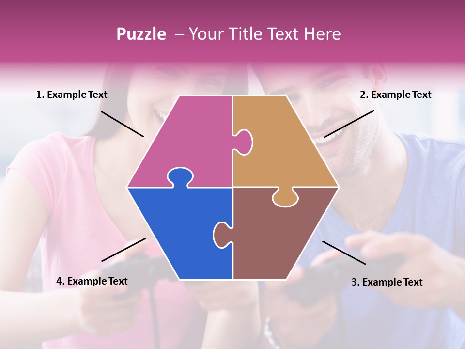 Game Joyful Woman PowerPoint Template