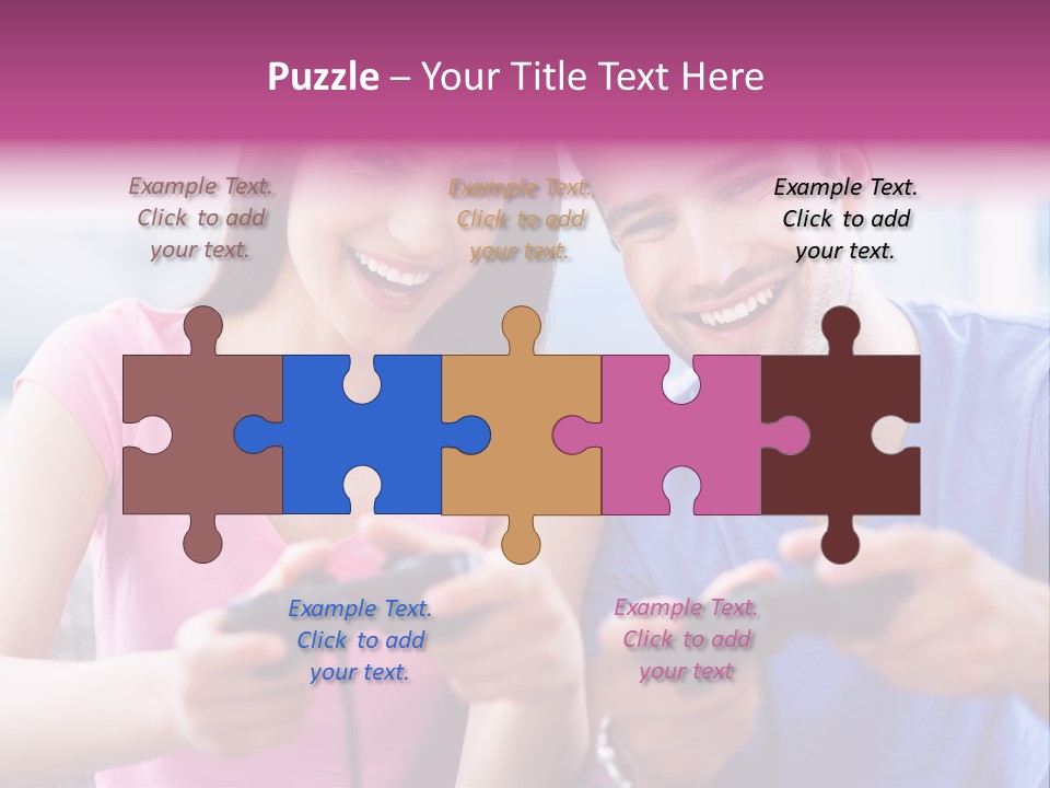 Game Joyful Woman PowerPoint Template
