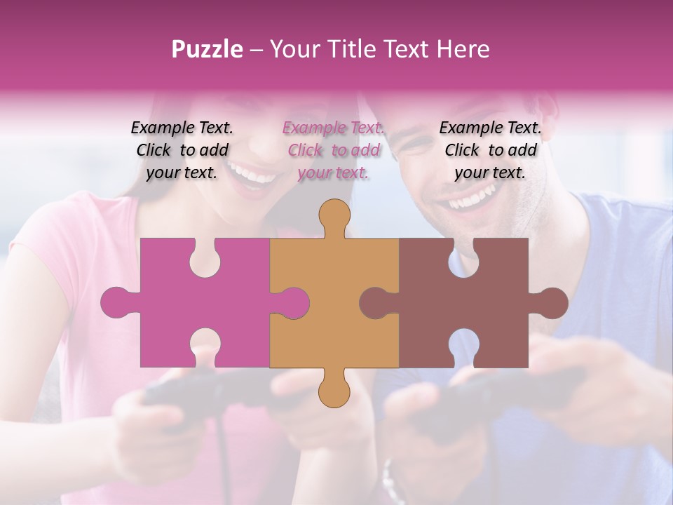 Game Joyful Woman PowerPoint Template