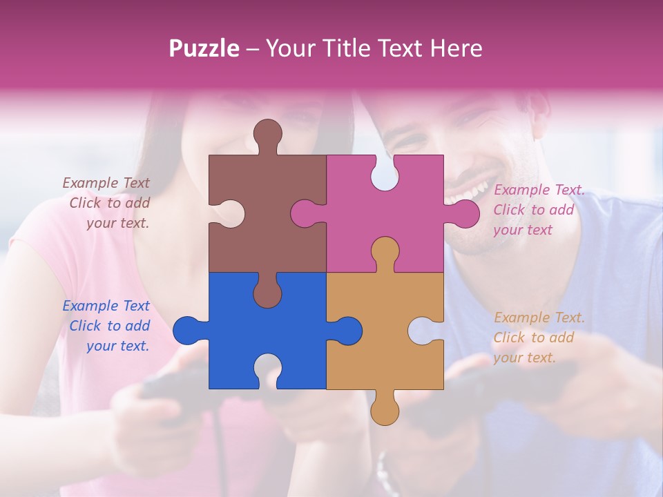 Game Joyful Woman PowerPoint Template