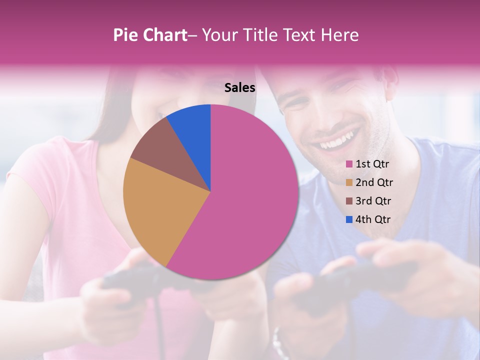 Game Joyful Woman PowerPoint Template