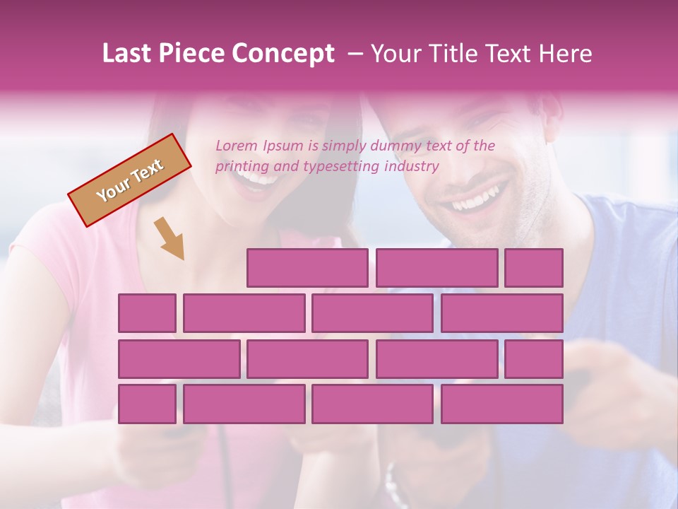 Game Joyful Woman PowerPoint Template