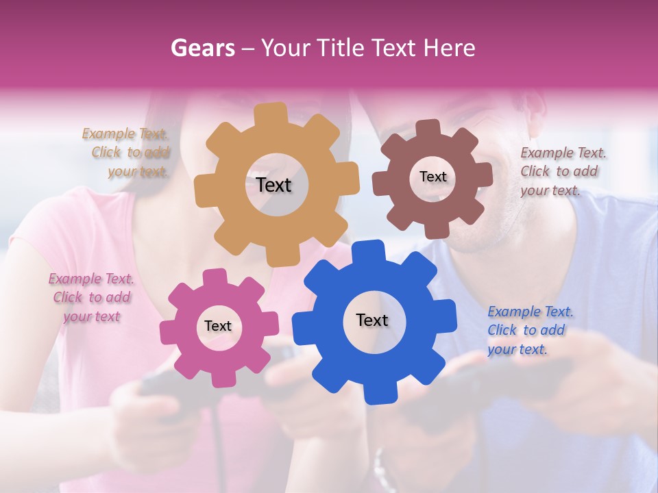 Game Joyful Woman PowerPoint Template