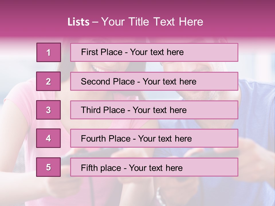 Game Joyful Woman PowerPoint Template