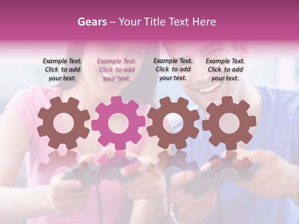 Game Joyful Woman PowerPoint Template