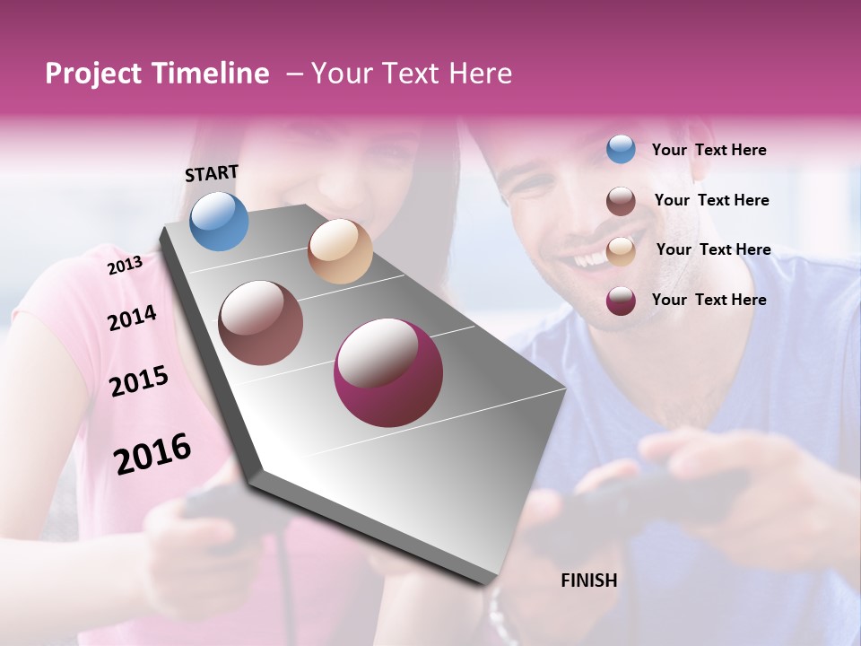 Game Joyful Woman PowerPoint Template