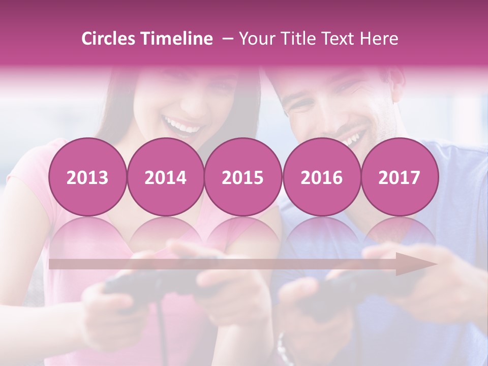 Game Joyful Woman PowerPoint Template