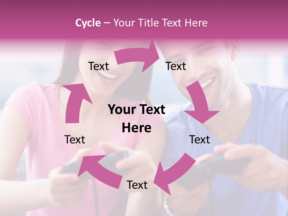 Game Joyful Woman PowerPoint Template