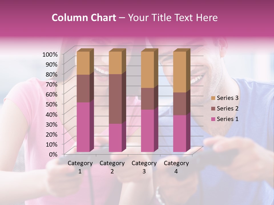 Game Joyful Woman PowerPoint Template