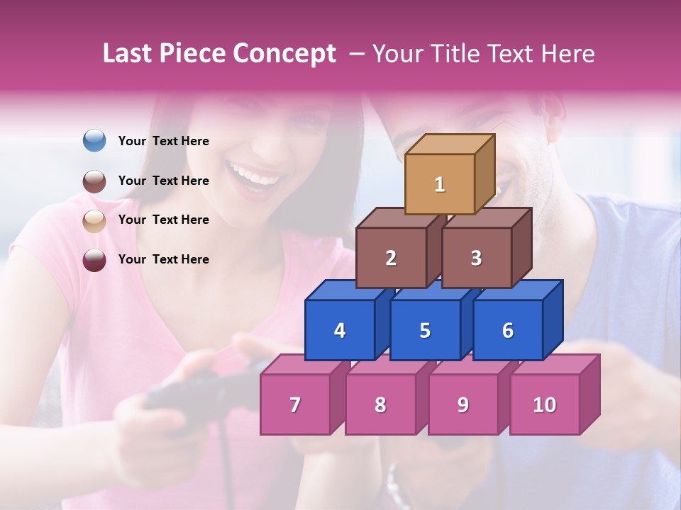 Game Joyful Woman PowerPoint Template