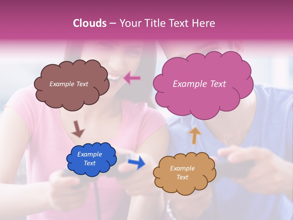 Game Joyful Woman PowerPoint Template