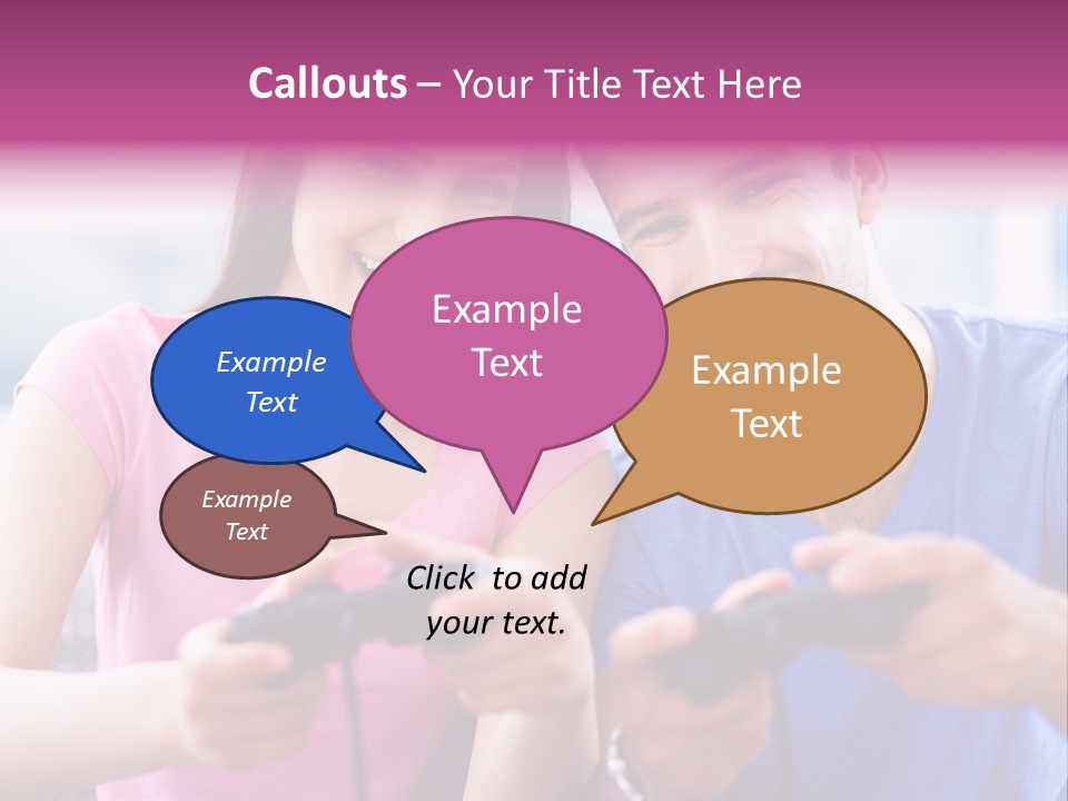 Game Joyful Woman PowerPoint Template