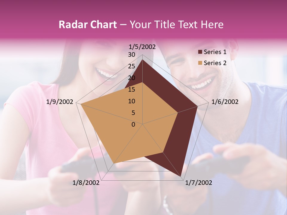 Game Joyful Woman PowerPoint Template