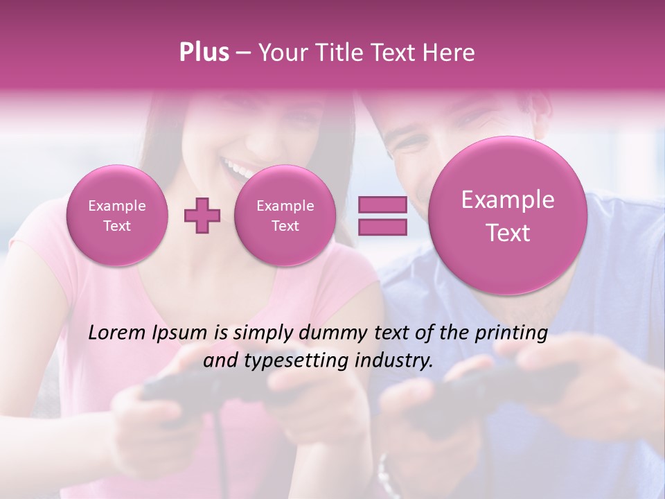 Game Joyful Woman PowerPoint Template