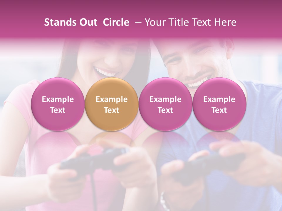 Game Joyful Woman PowerPoint Template