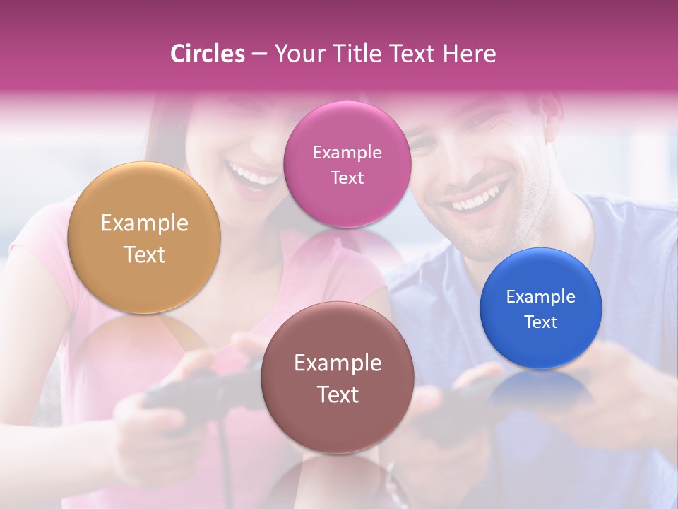 Game Joyful Woman PowerPoint Template