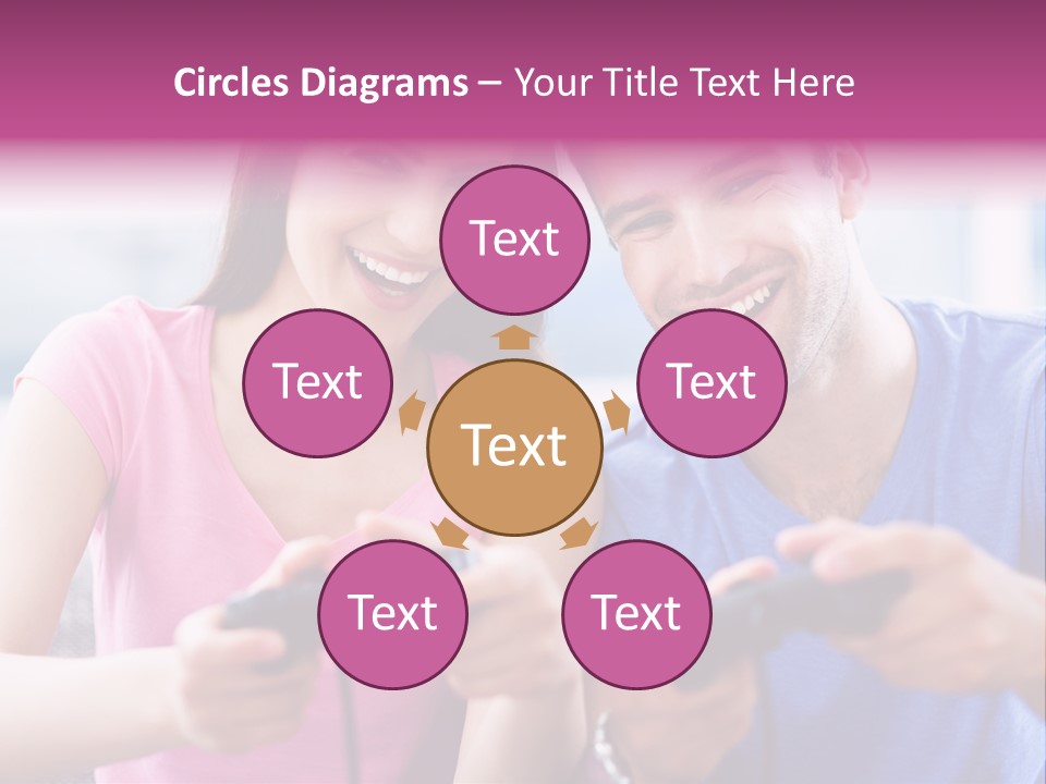 Game Joyful Woman PowerPoint Template