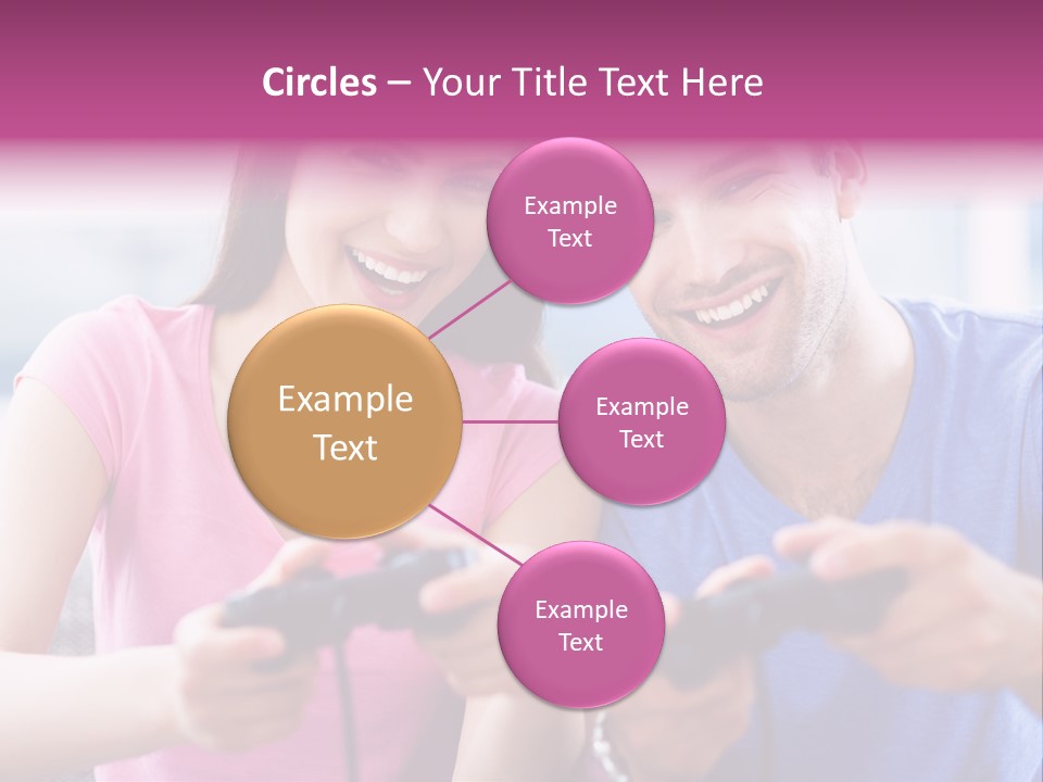 Game Joyful Woman PowerPoint Template